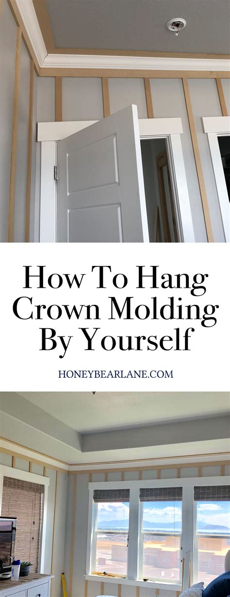 Tips for How to Hang Crown Molding by Yourself - Honeybear Lane