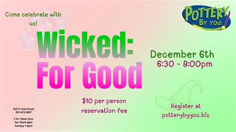 Wicked: For Good at Pottery By You!, 1627 E 2nd St, Casper, WY, United ...