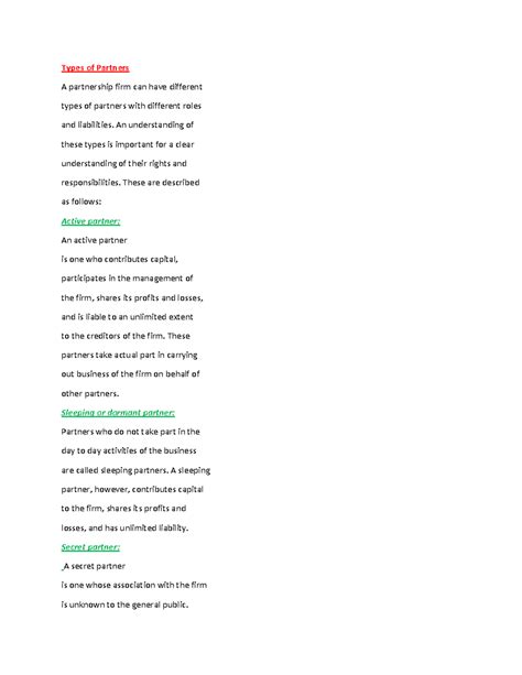 Types of Partners - An understanding of these types is important for a ...