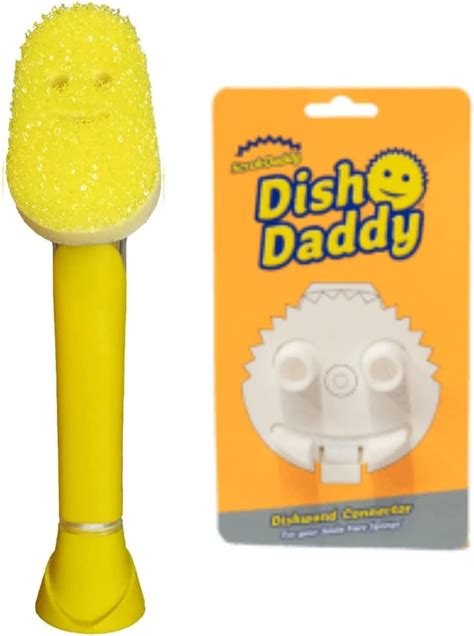 Scrub Daddy Dish Wand Scrubbing Brush with Handle, Soap Dispensing Dish ...