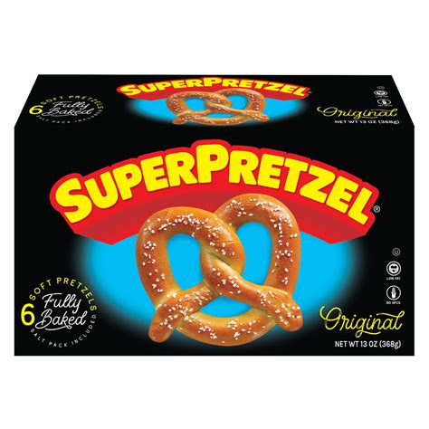 Superpretzel Original Fully Baked Soft Pretzels, 13 oz Box, 6 Count ...