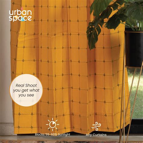 Embroidered Curtains, 55-60% Light Blocking Door Curtains, Pack of 2