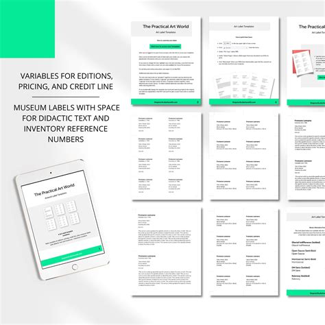 Art Label Templates | The Practical Art World