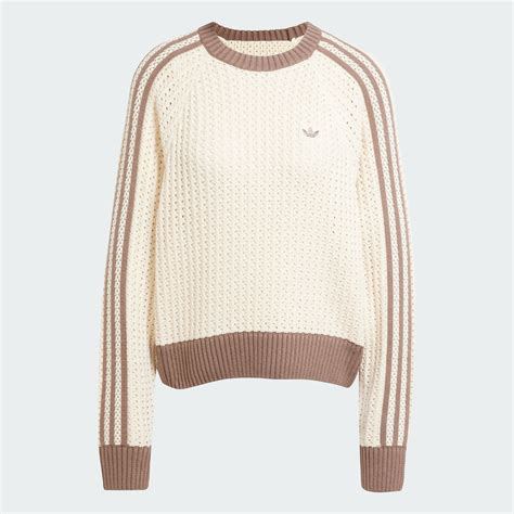 Clothing - Adicolor Knitted Crew Sweatshirt - White | adidas South Africa