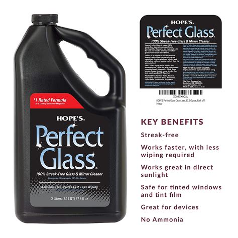 HOPE'S Perfect Glass Cleaner Refill - Streak-Free & Ammonia-Free Solution