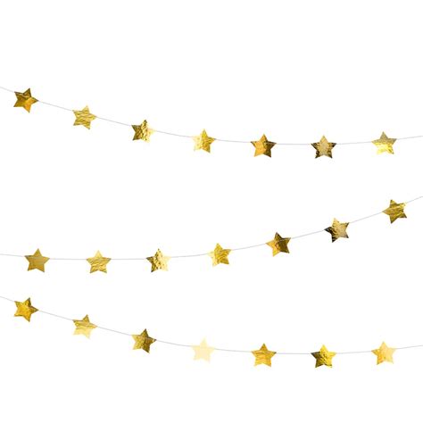 Extra Long Gold Star Garland, Gold Stars Banner, Gold Christmas ...