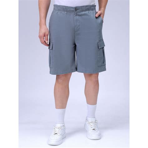Buy The Indian Garage Co Men Blue Relaxed Fit Solid Mid-Rise Cargo ...