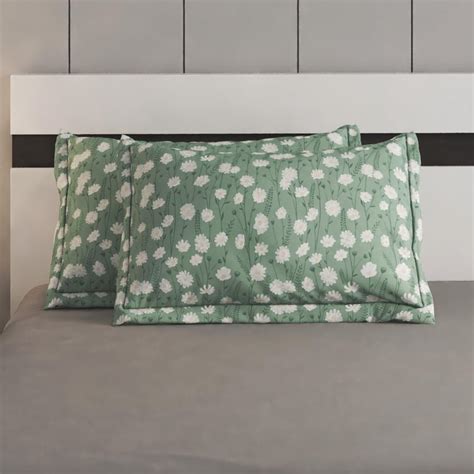 Buy Rhapsody Snap Set of 2 Floral Print Pillow Covers - 70x45cm from ...