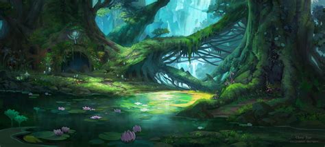 ArtStation - 奇幻森林, yue chen | Fantasy landscape, Fantasy forest ...