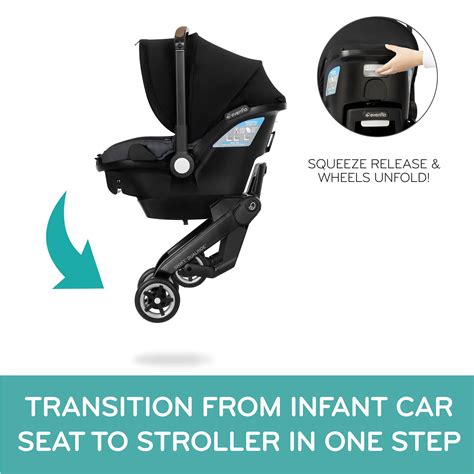 Evenflo Shyft DualRide with Carryall Storage Infant Car Seat and Stroller Combo (Boone Gray)