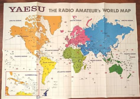 Vintage YAESU Amateur Radio Map of the World