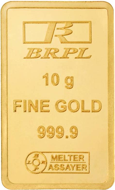 Bangalore Refinery Brpl Purity Bar 24 (9999) K 10 g Gold Bar Price in ...