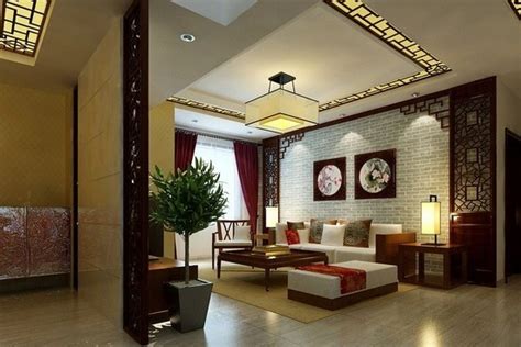 中式风格沙发 别致背景墙装修效果图 - 家居装修知识网