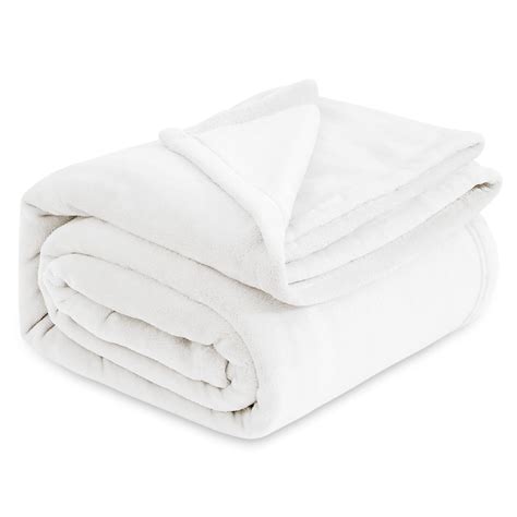 Bedsure Fleece Blankets King Size White - Bed Blanket Soft Lightweight ...