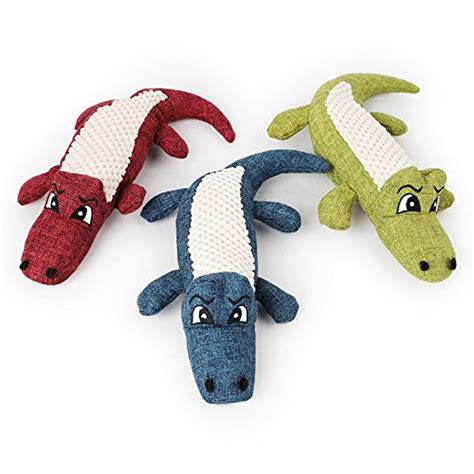 Buy Stock Show 1Pc Pet Squeak Toy Linen Plush Crocodile Shape Teeth ...