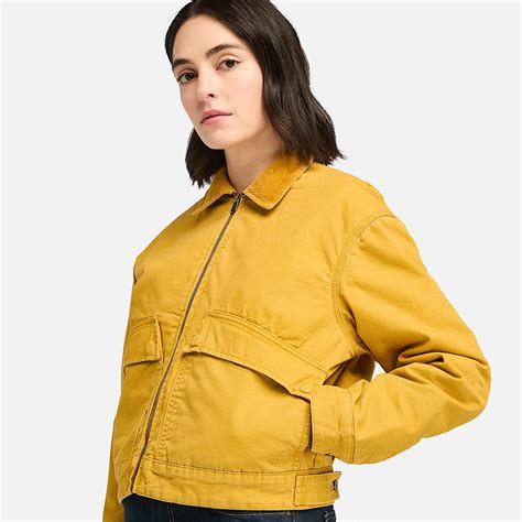 Strafford Quilted Washed Canvas Jacket for Women in Yellow
