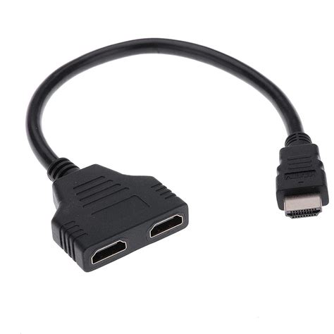 AMS HDMI Cable 1m, Male to 2 Female 1 in 2 Out 4K Splitter Cable, HDMI ...
