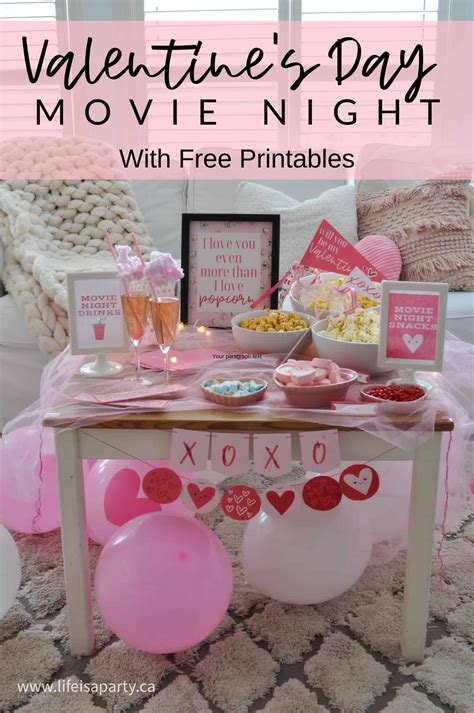 Valentine's Day Movie Night with Free Printables: Ideas for snacks ...