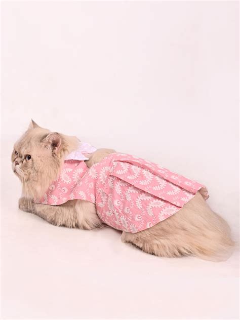 Vastramay Cats Pure Cotton Pink Chikankari Cut Out Dress – vastramay