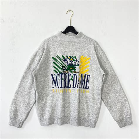 Vintage 90s University Notre Dame Sweatshirt Notre Dame Crewneck Notre ...