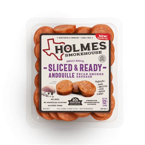 Holmes Smokehouse Andouille Smoked Sliced Sausage, 12oz, Fully Cooked ...
