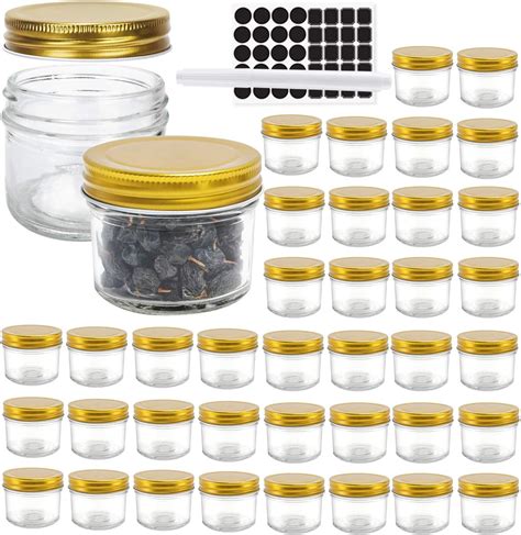 Amazon.com: Encheng 4 oz Clear Hexagon Jars,Small Glass Jars With Lids ...