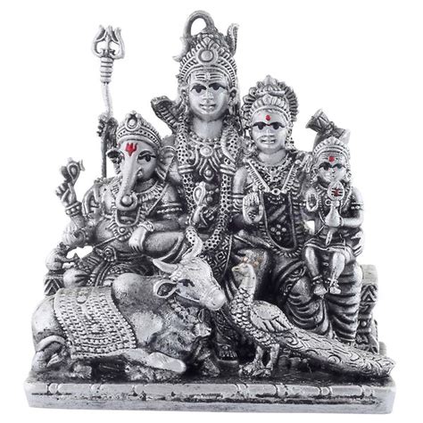 Shiv Parivar Lord Shiva Maa Parvati Ganesh... | 925 Silver | CaratCafe