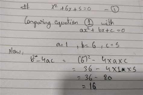 Solve using formula : x²+ 6x + 5 = 0 - Brainly.in