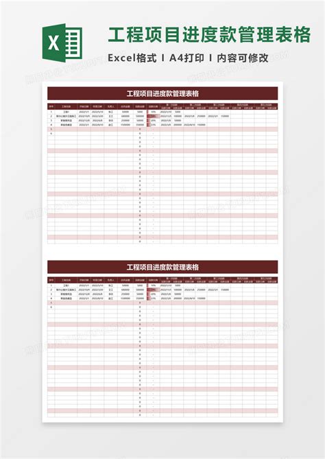 项目工程管理Excel模板下载_熊猫办公