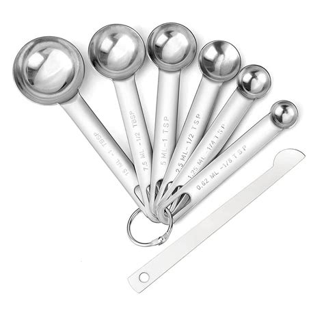Stainless Steel Measuring Spoons Cups Set, Small Tablespoon, Teaspoons ...