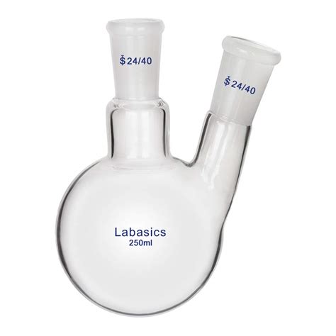 Labasics Glass 250ml 2 Neck Round Bottom Flask RBF, with 24/40 Center ...