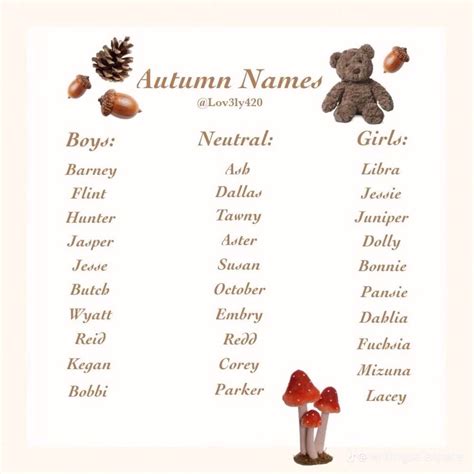 🍁𝐚𝐮𝐭𝐮𝐦𝐧 𝐧𝐚𝐦𝐞𝐬 🥨 | Creative names, Names, Pretty names
