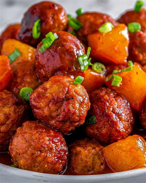 Crockpot Pineapple Barbecue Meatballs - Life She Has