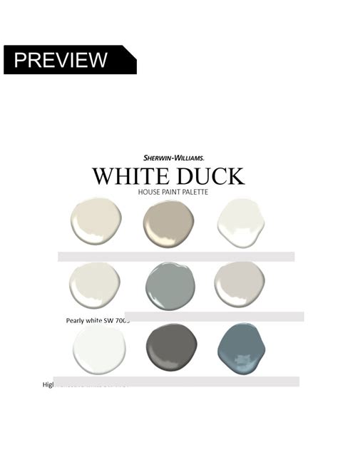 WHITE DUCK Sherwin Williams Interior Paint Palette Prepacked Paint ...