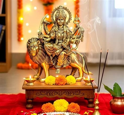 Buy ESPLANADE Brass Maa Durga/MATA Rani Idol, Statue, moorti, murti for ...