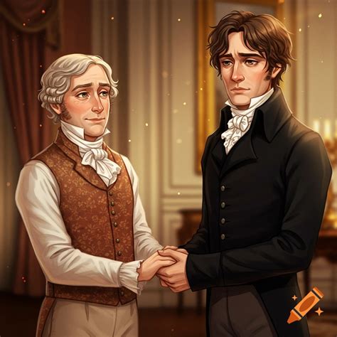 Mr. Collins and Mr. Darcy holding hands. Fan art of characters from ...