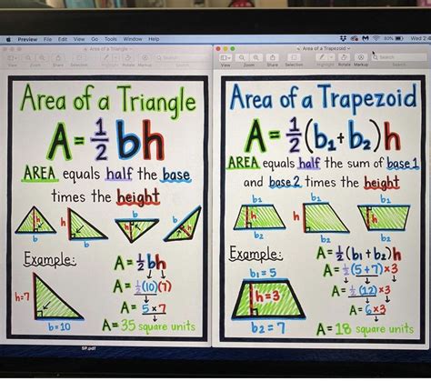 Area of a Triangle and Trapezoid Posters