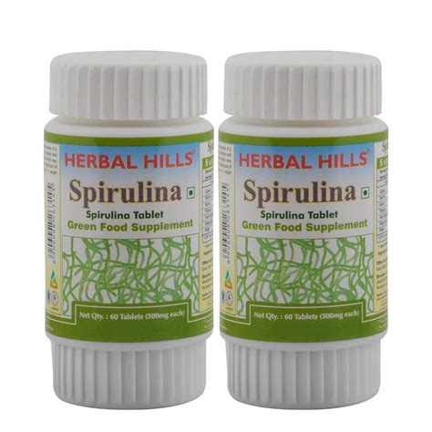 HERBAL HILLS Spirulina 60 Tablets Pack of 2 : Amazon.in: Health ...
