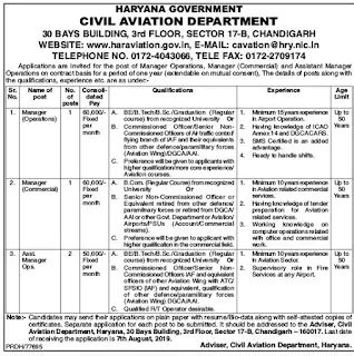Civil Aviation Department Chandigarh Recruitment 2019 Managers (04 ...