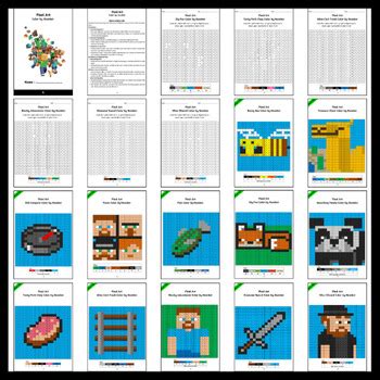 Image result for Minecraft Color Sheets with Math