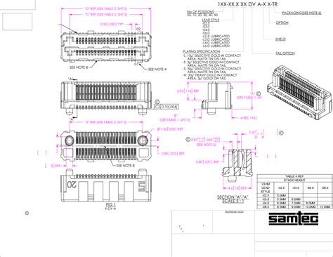 LSHM-1xx-xx.x-xx-DV-A-X-X-TR Drawing by Samtec Inc. Datasheet | DigiKey