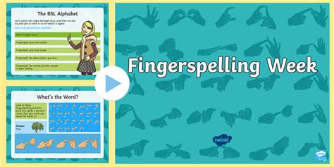 Fingerspelling Week Information PowerPoint