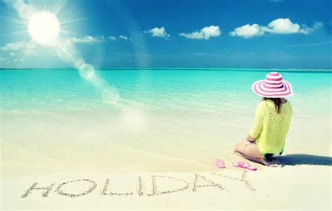 Download wallpaper sea, beach, summer, girl, the sun, stay, hat, summer ...
