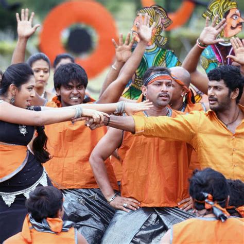 Vishal and Lakshmi Menon in a still from the Telugu movie Palnadu