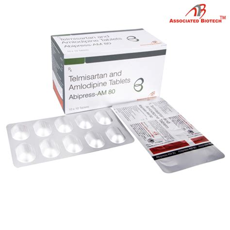 Telmisarton 80 mg + Amlodipine 5 mg Tablets Associated Biotech