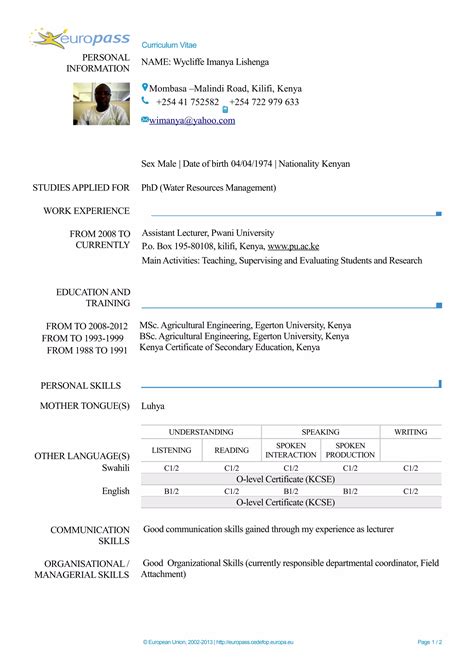 Lishenga E CV | ODT