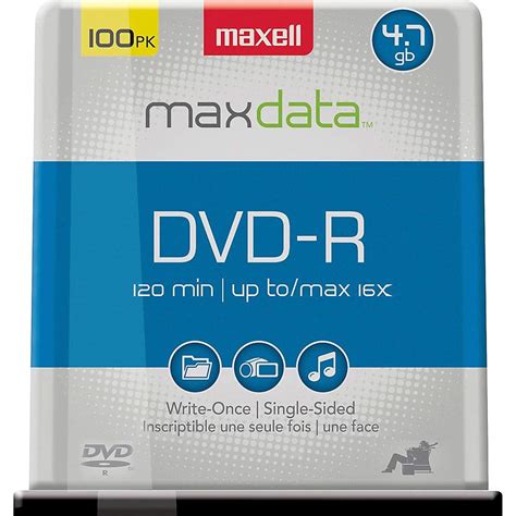 Maxell 638014 DVD-R 4.7GB Write-Once 16x Recordable Disc Spindle 100PK ...