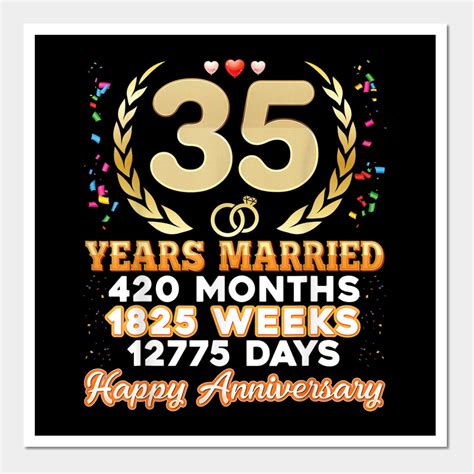 35 Years Married Happy Anniversary Wall Art Print | 35th-wedding ...