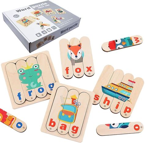 MONKEYTAIL Wooden Word Puzzle - Fun Learning Toy for Kids as Birthday ...