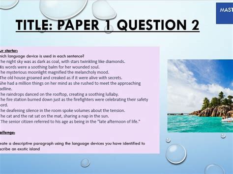 Image result for Language Paper 2 Question 1 Examples